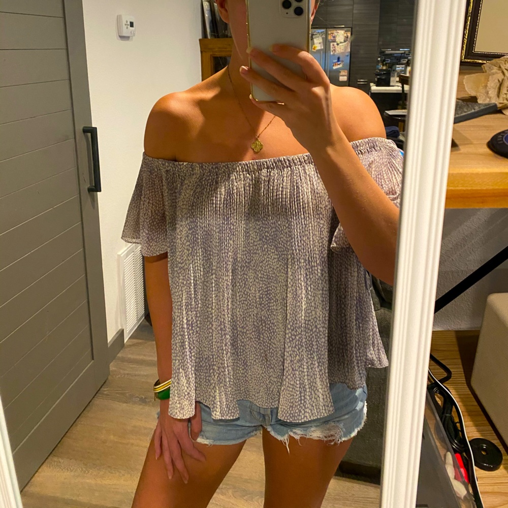 Cold shoulder periwinkle blouse